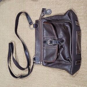 Dark Brown Leather The Sak Crossbody Bag